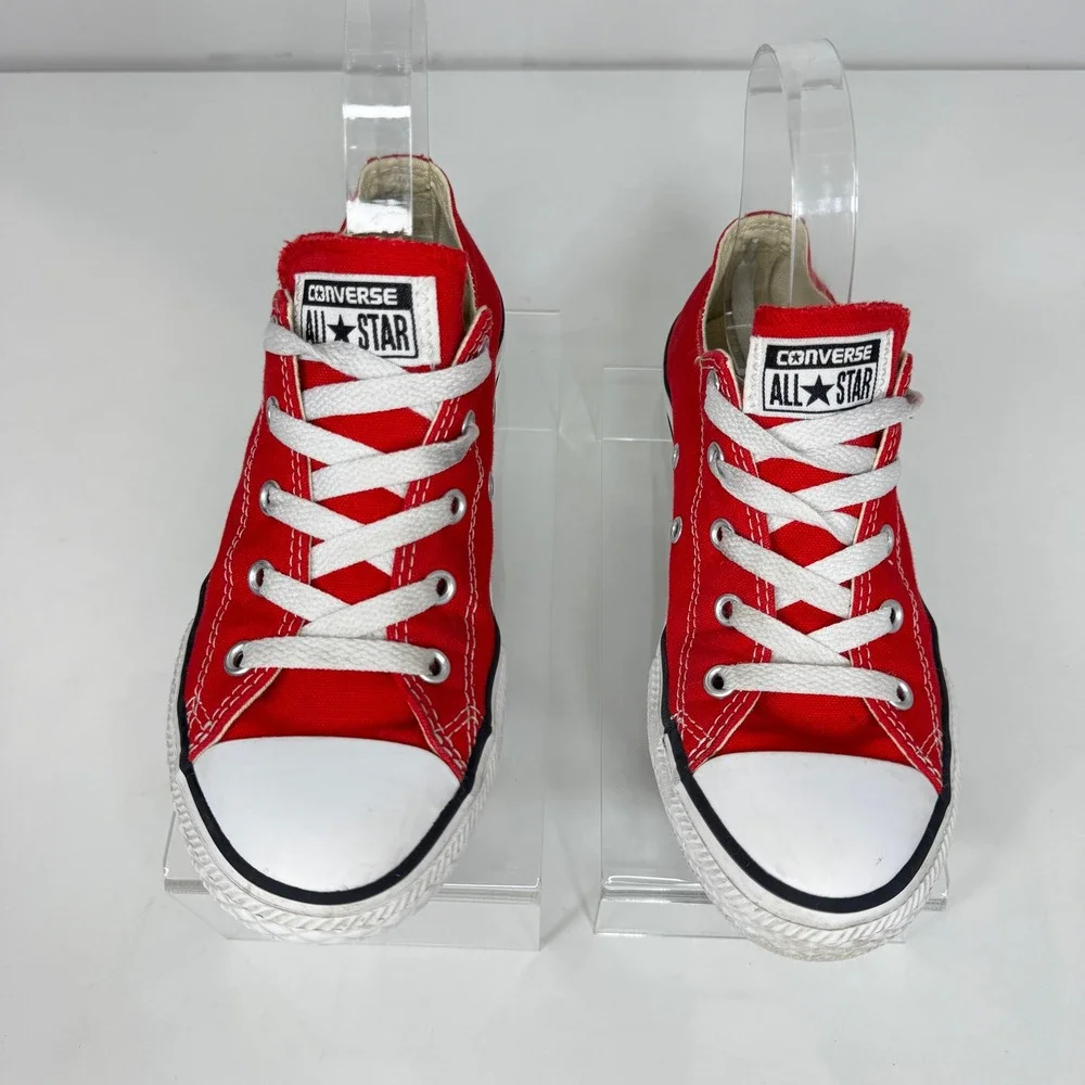 Converse Chuck Taylor All Star Kids 3 Red Canvas Low Top Sneakers 90s Streetwear